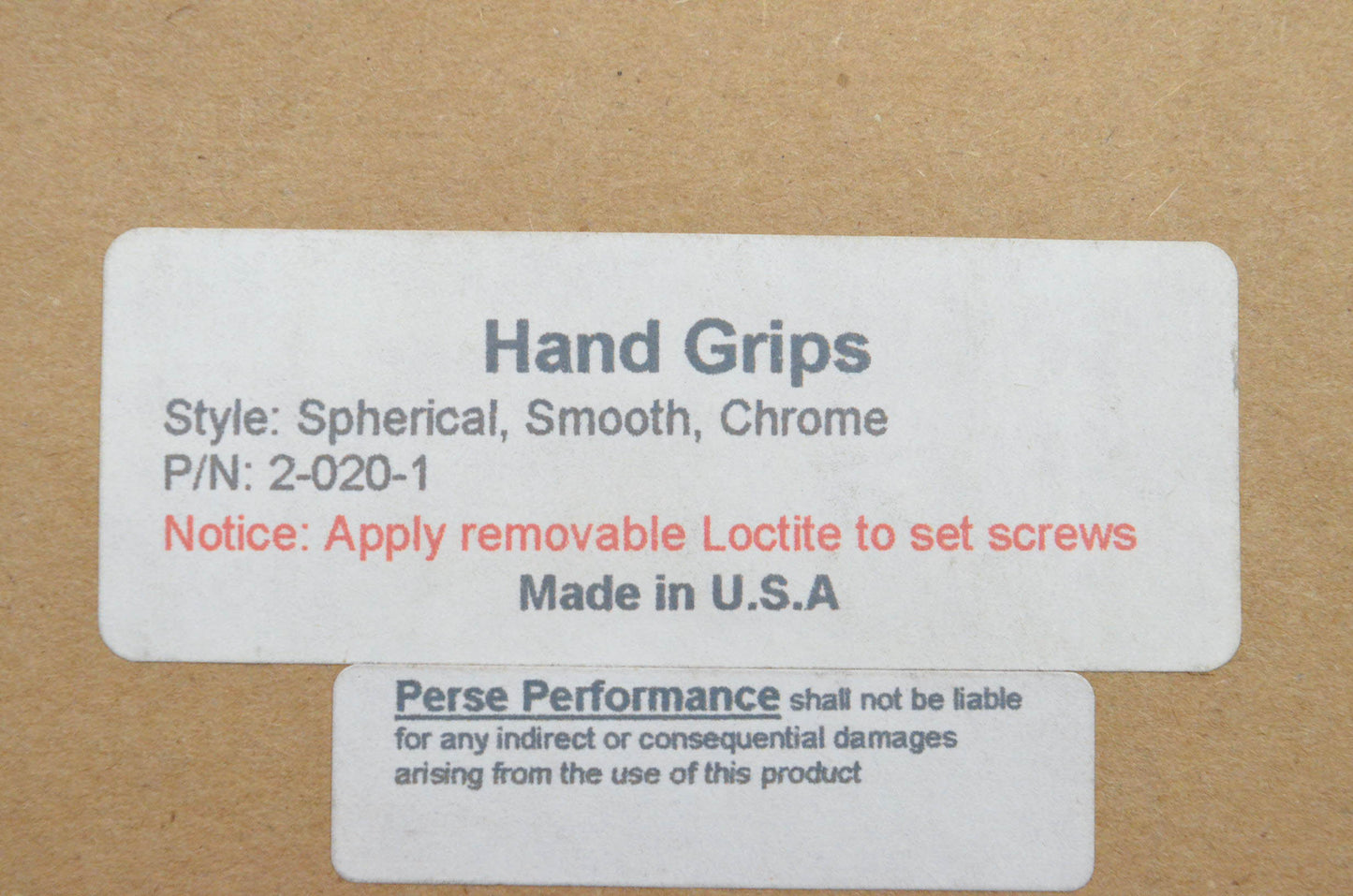 Perse Performance 02-020-1, DS-243284, DS243284 Smooth Handle Grip Kit NOS