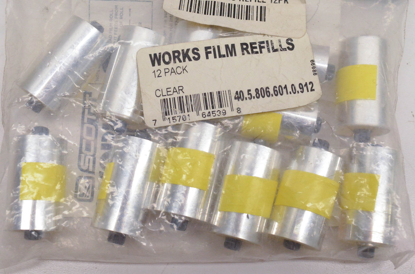 Scott Works 26020094 Works Refill Clear Film Qty 12 NOS