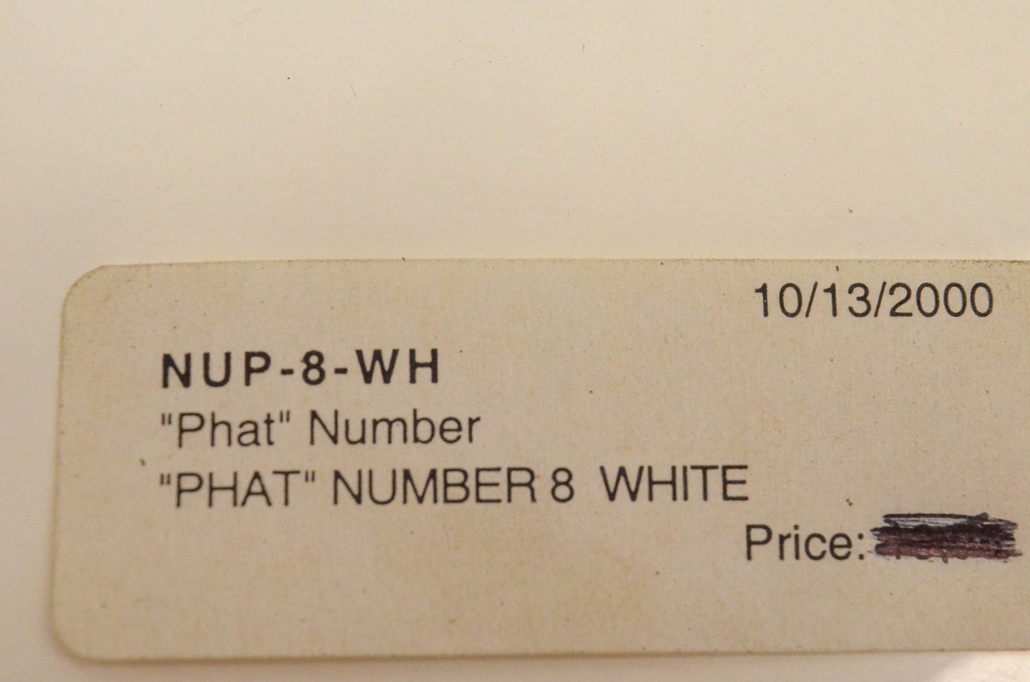 One Industries NUP-8-WH "Phat" Number 8 White NOS