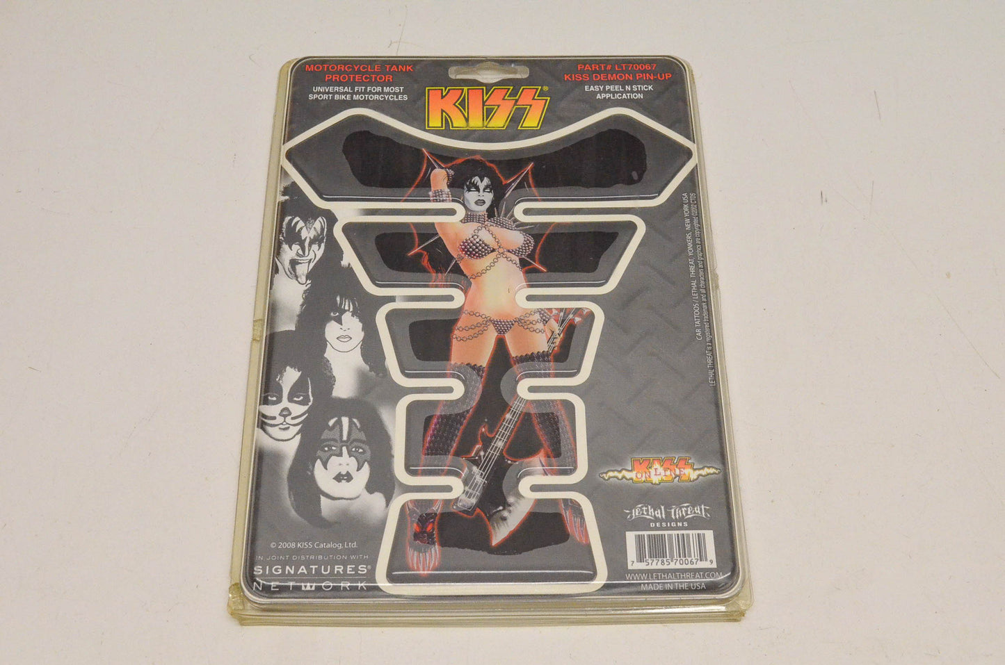 Lethal Threat LT70067 Kiss Demon Pin-Up Motorcycle Tank Protector NOS