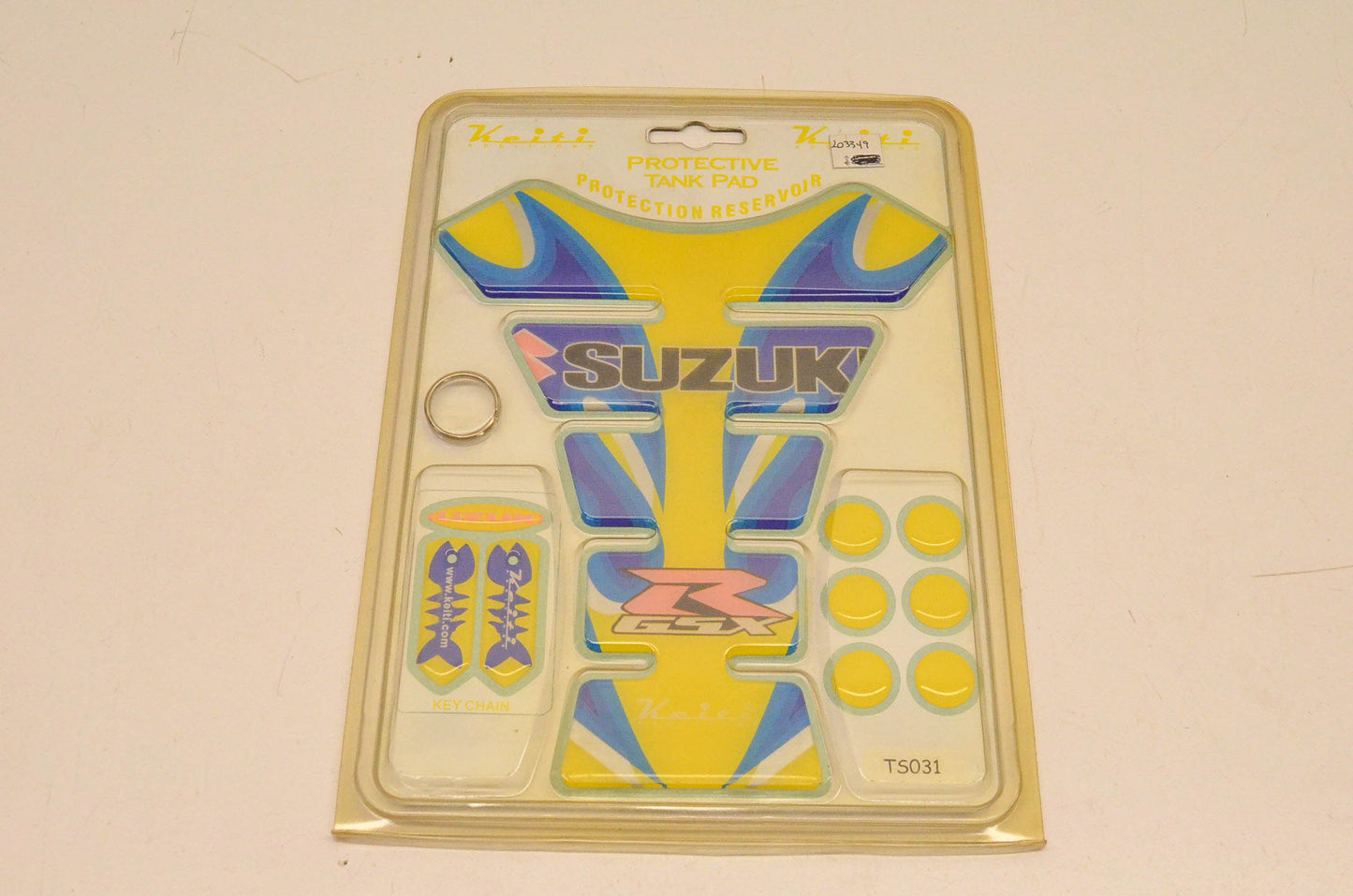 Keiti TS031 Suzuki Protective Tank Pad Yellow And Blue NOS