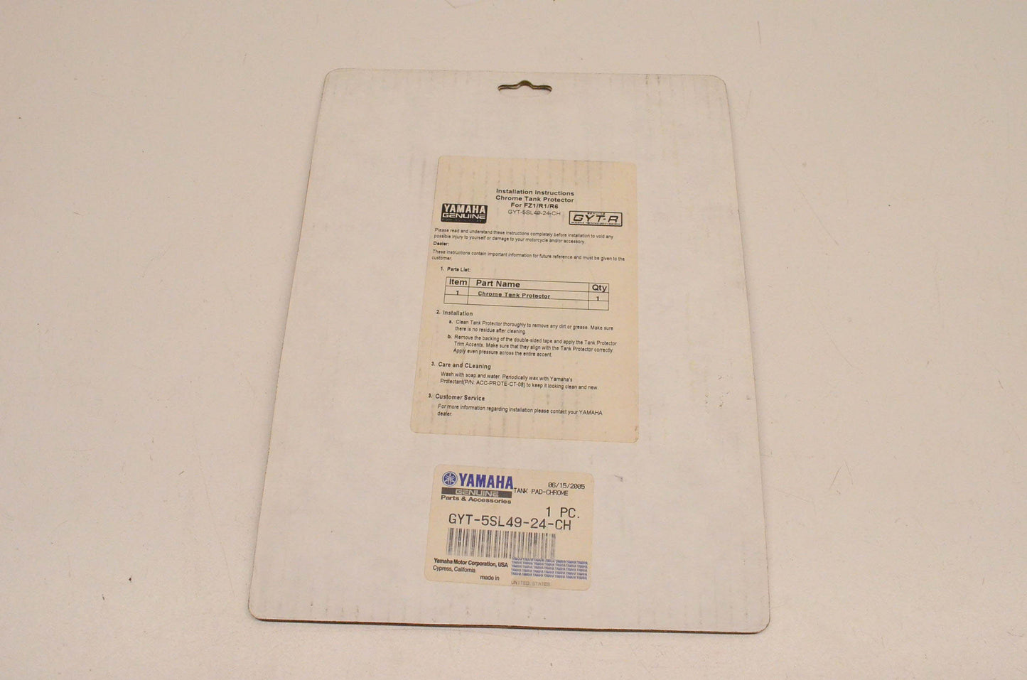 New OEM Yamaha GYT-5SL49-24-CH Chrome Tank Protector NOS