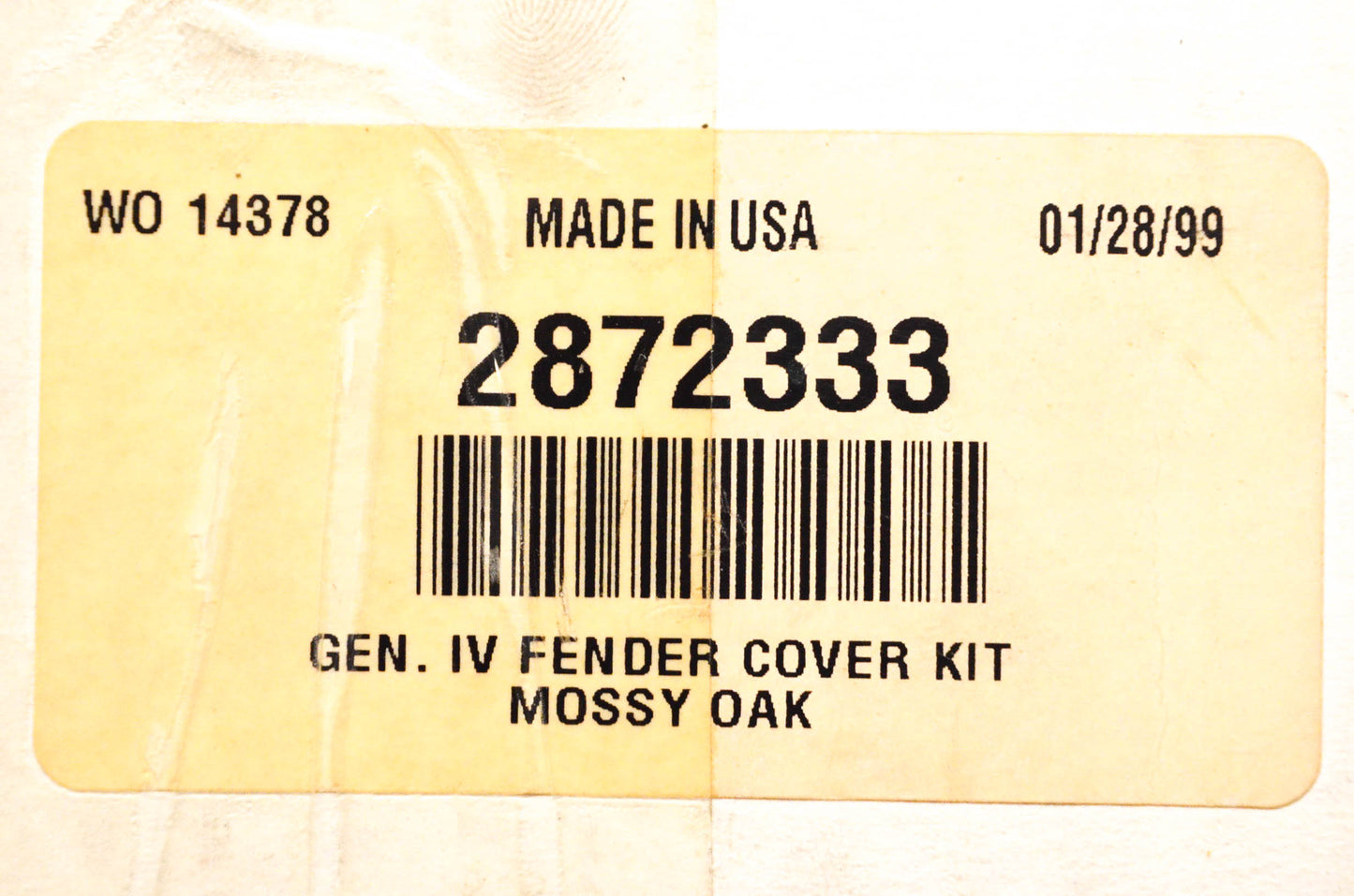 New OEM Polaris 2872333 ATV Fender Cover Kit NOS