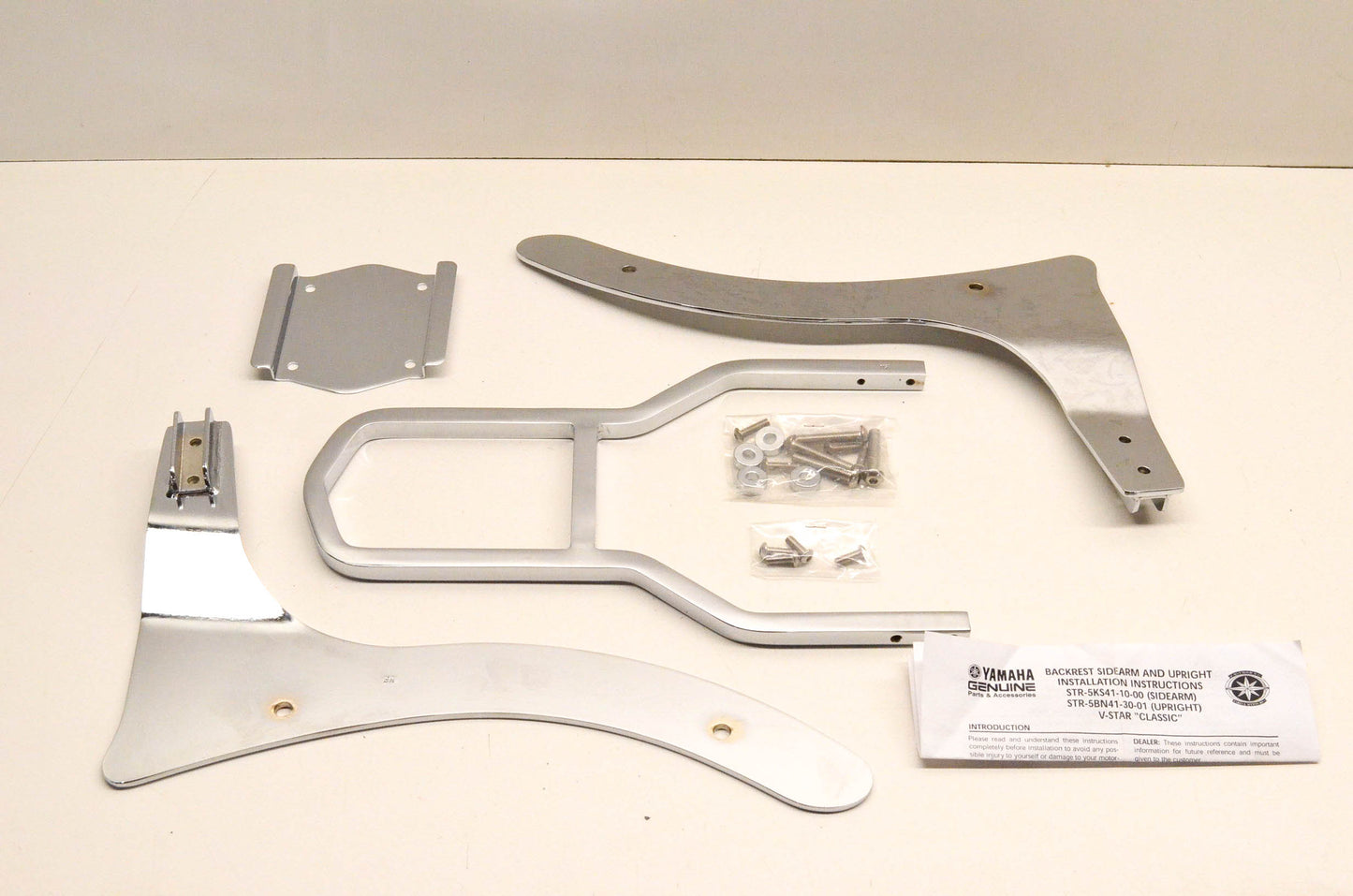 New OEM Yamaha Backrest Sidearm And Upright Kit NOS