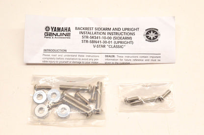 New OEM Yamaha Backrest Sidearm And Upright Kit NOS