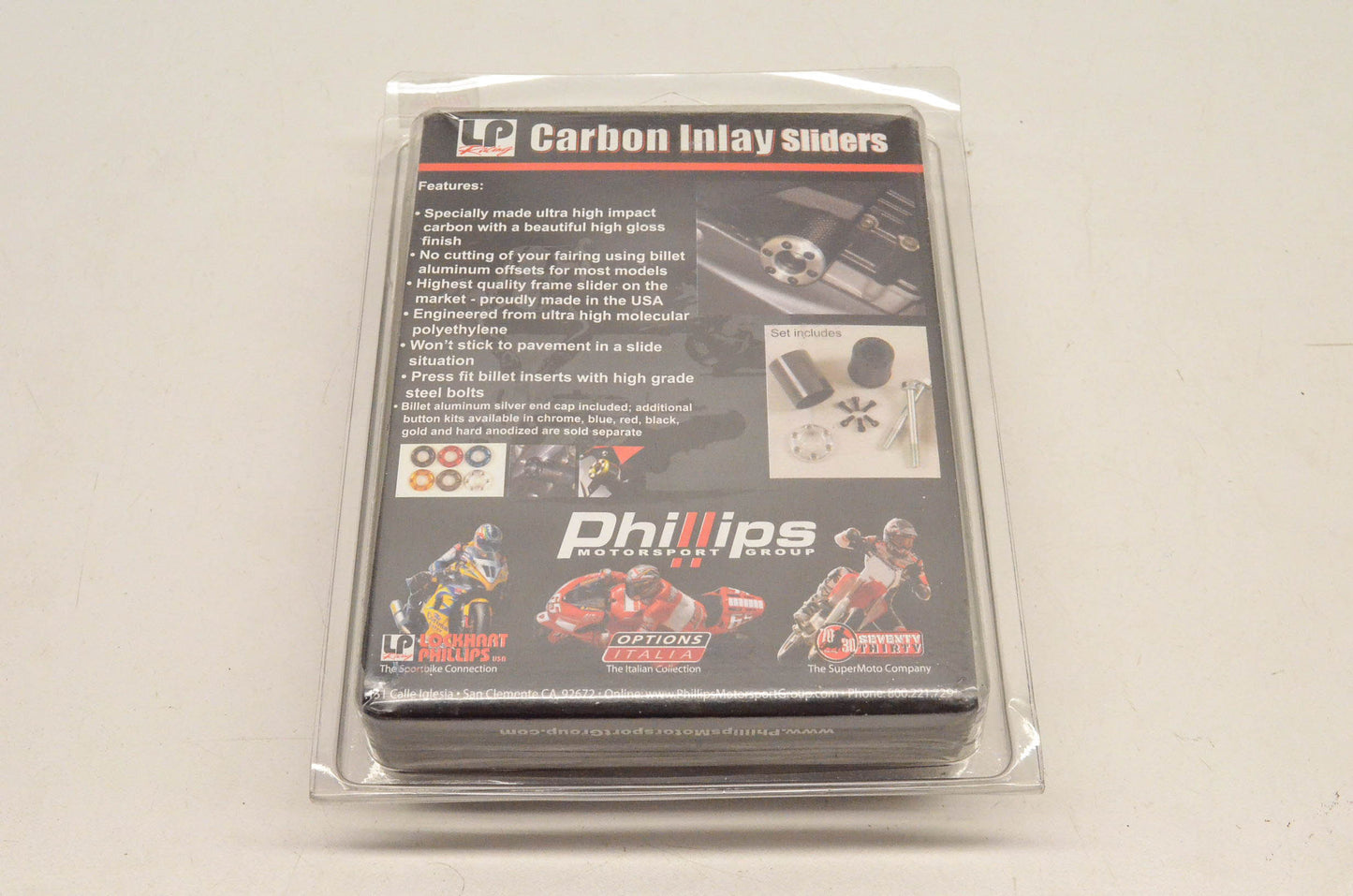 Lockhart Phillips 428-5014 Carbon Inlay Sliders NOS