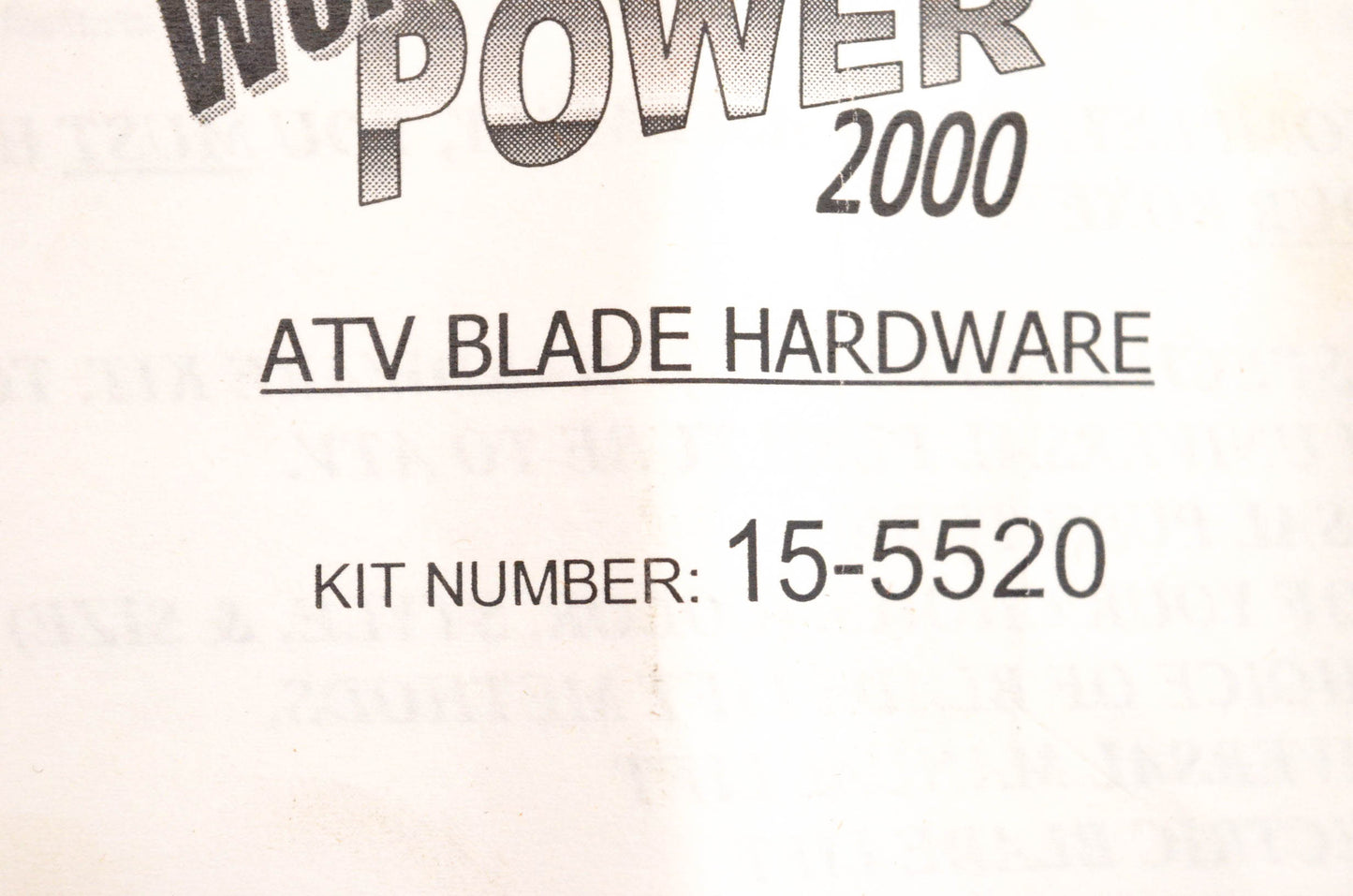 Cycle Country 15-5520 ATV Blade Mount Hardware Kit NOS