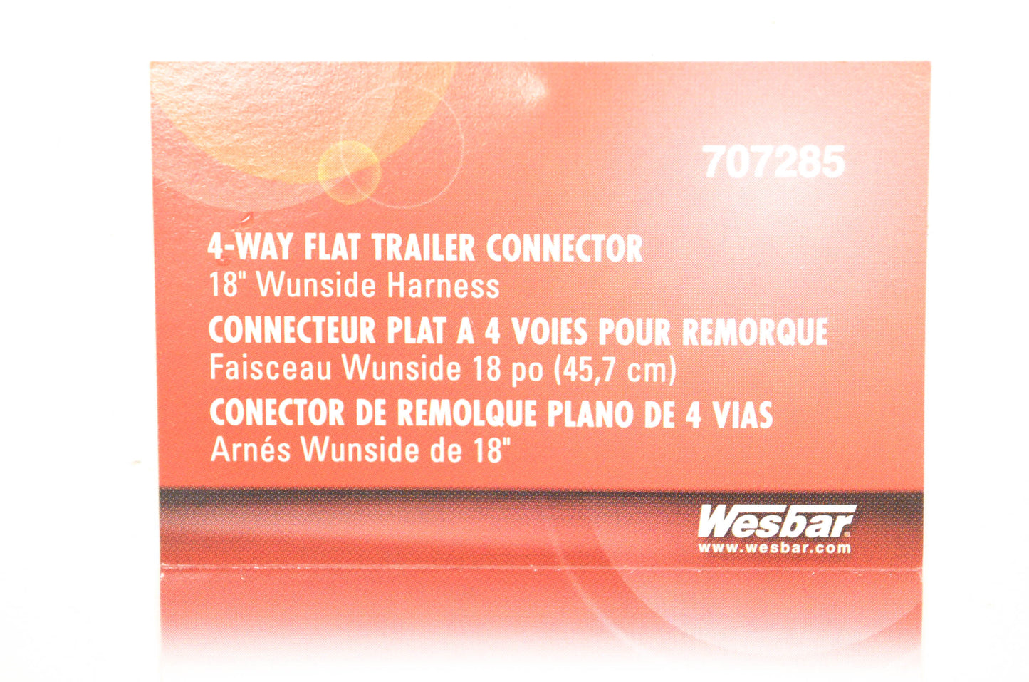 Wesbar 707285, 2010-0636 4-Way Flat Trailer Connector NOS