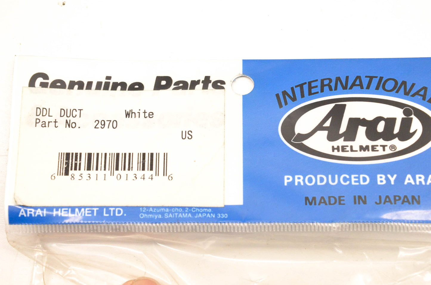 Arai 2970 White DDL Duct NOS
