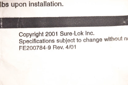 Sure-Lok FE200784-9 Surface Mount Series L Floor Plate Kit NOS