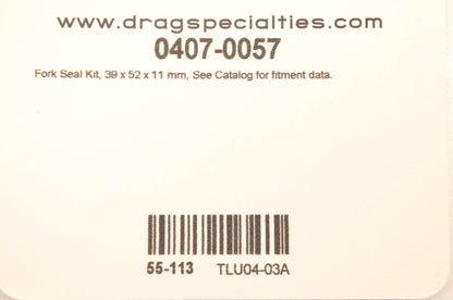 Drag Specialties 0407-0057, 55-113 Fork Seal Kit NOS
