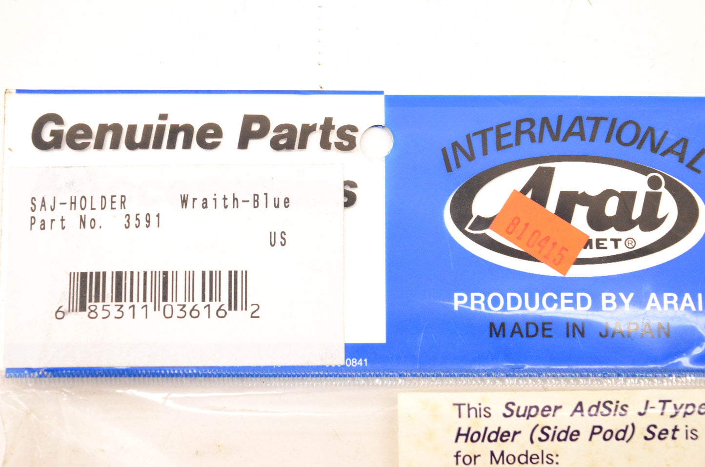 Arai 3591 SAJ Holder Kit NOS