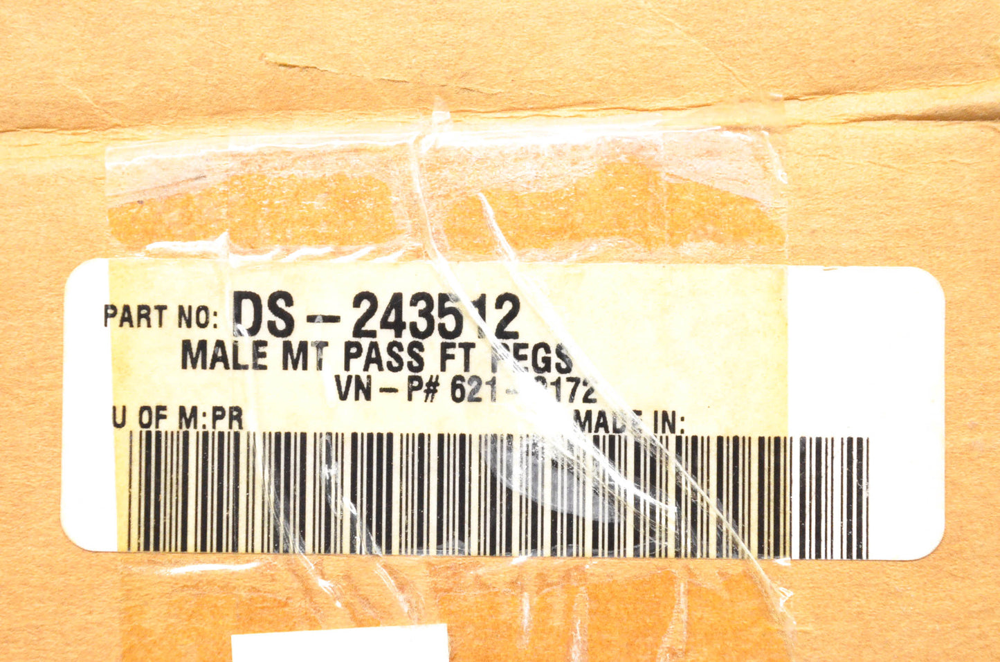 Jay Brake DS-243512, 621-0172 Male Mount Passenger Footpeg QTY 2 NOS