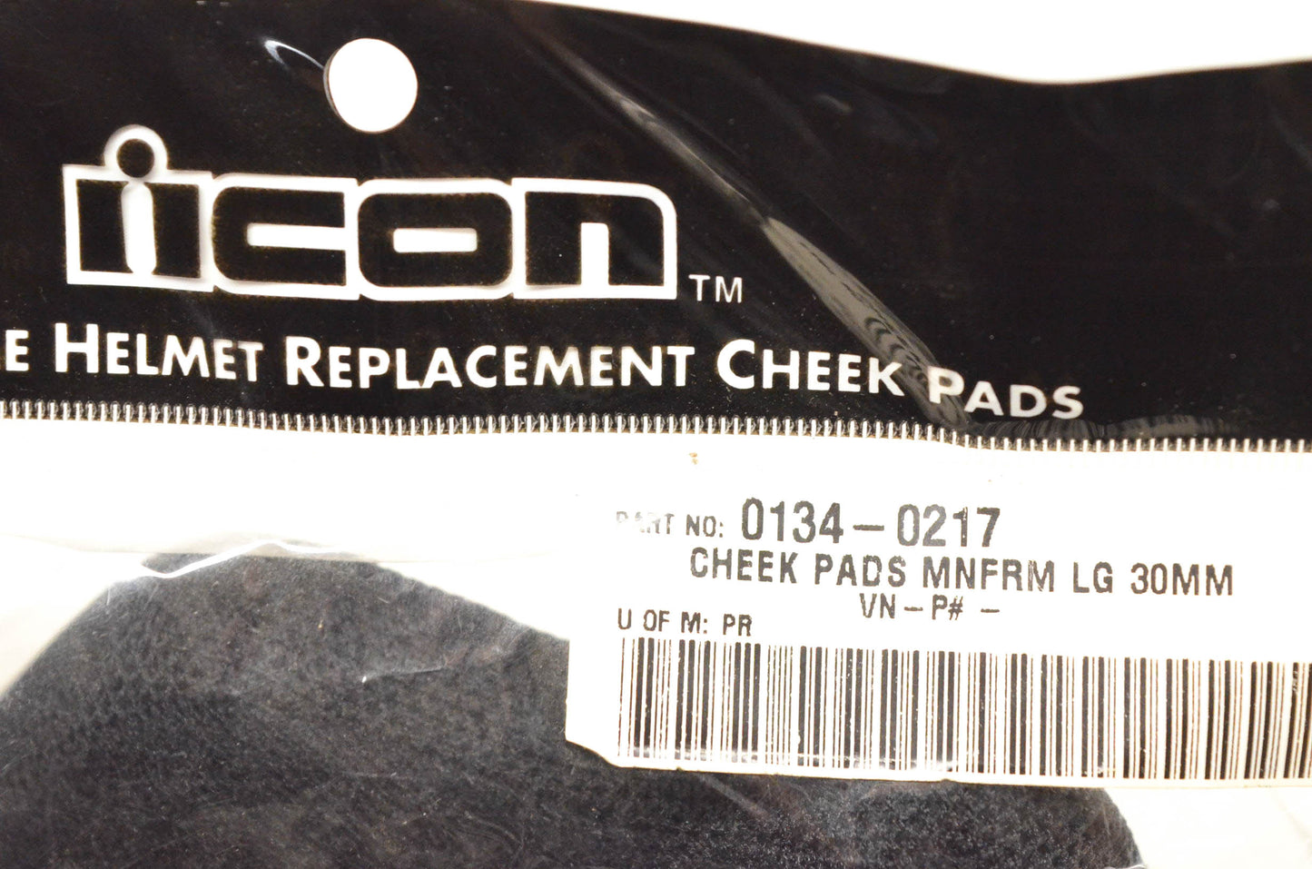 Icon 0134-0217 Black 30mm Large Mainframe Cheekpad Kit NOS
