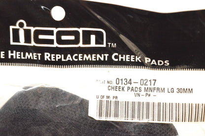 Icon 0134-0217 Black 30mm Large Mainframe Cheekpad Kit NOS