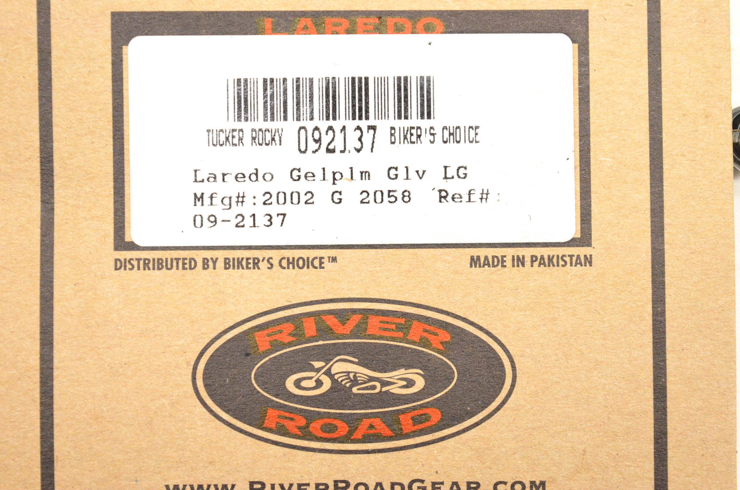 River Road 92137, 09-2137 Large Laredo Gel Palm Gloves NOS