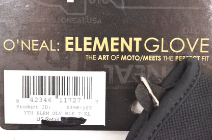 Oneal 0398-107 Youth Black Element Gloves NOS