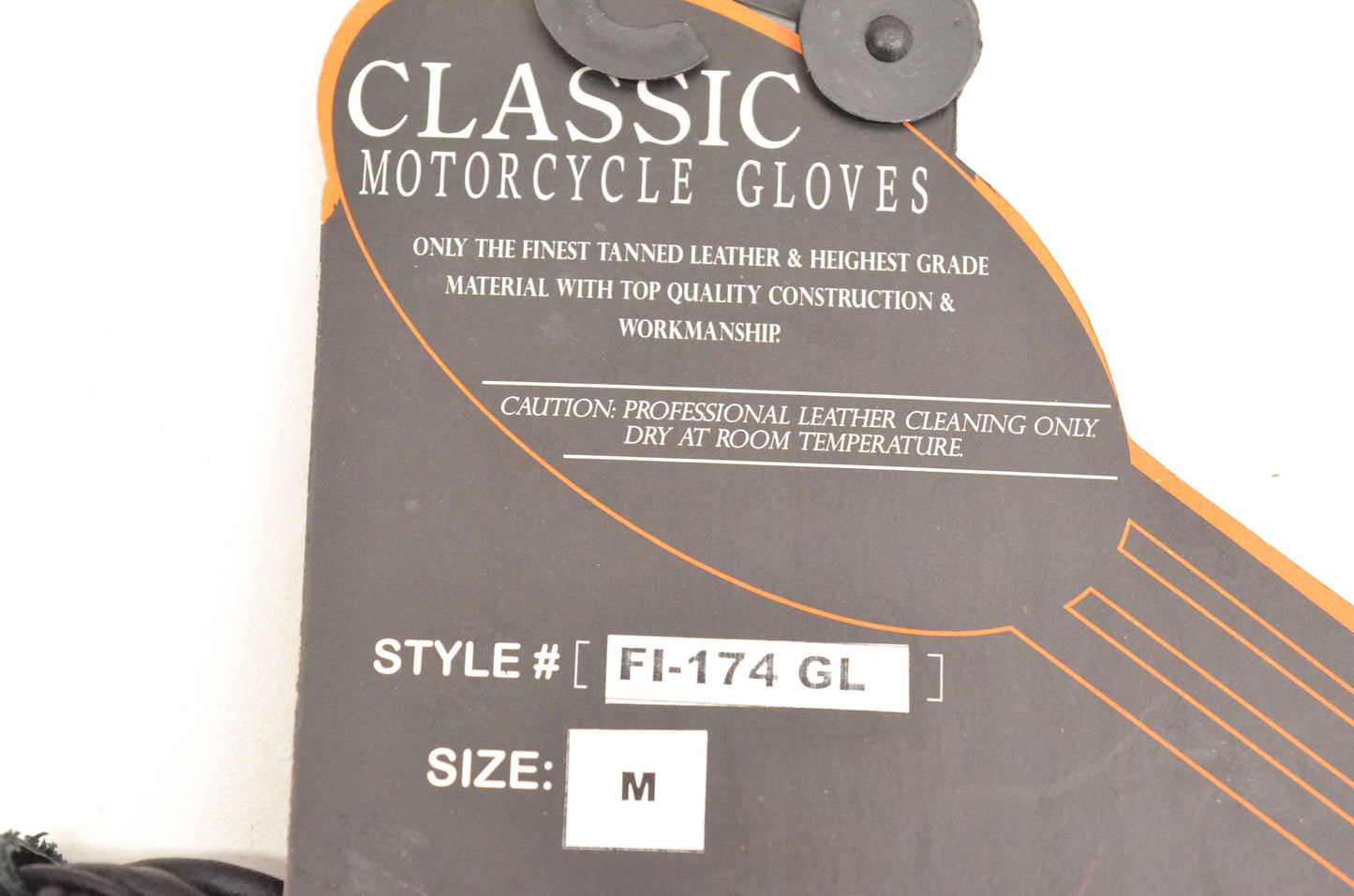 First Classics FI-174-GL Medium Black Leather Gloves NOS