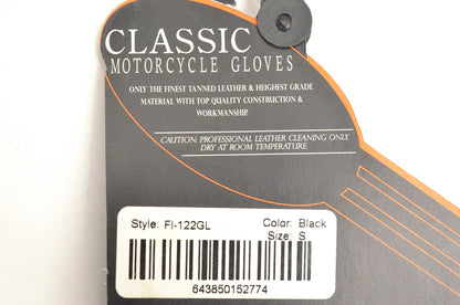 First Classics FI-122GL, FI-122-GL Small Black Leather Gloves NOS