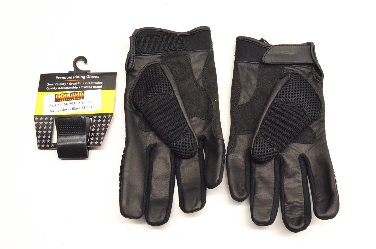 Pro Star 74-79115 Medium Black Racing Gloves NOS