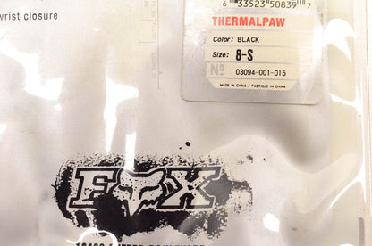 Fox 03094-001-015 Small Black Thermal Paw Gloves NOS