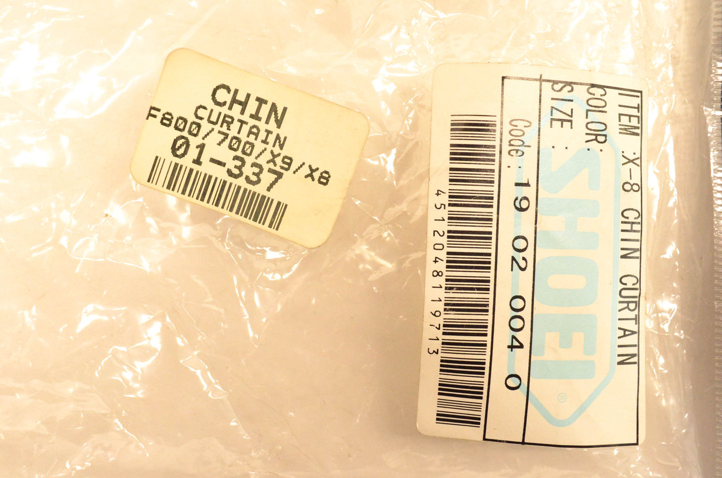 Shoei 01-337 X-8 Chin Curtain NOS