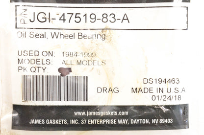 James Gaskets JGI-47519-83-A Wheel Bearing Oil Seals Qty 3 NOS