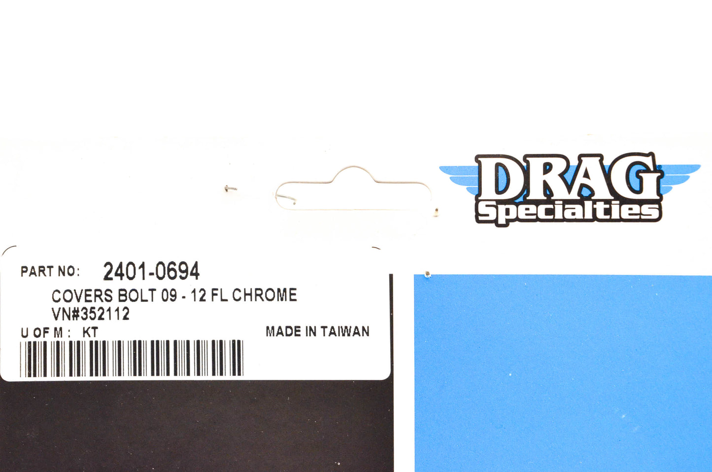 Drag Specialties 2401-0694, 352112 Deluxe Chrome Bolt Cover Kit NOS