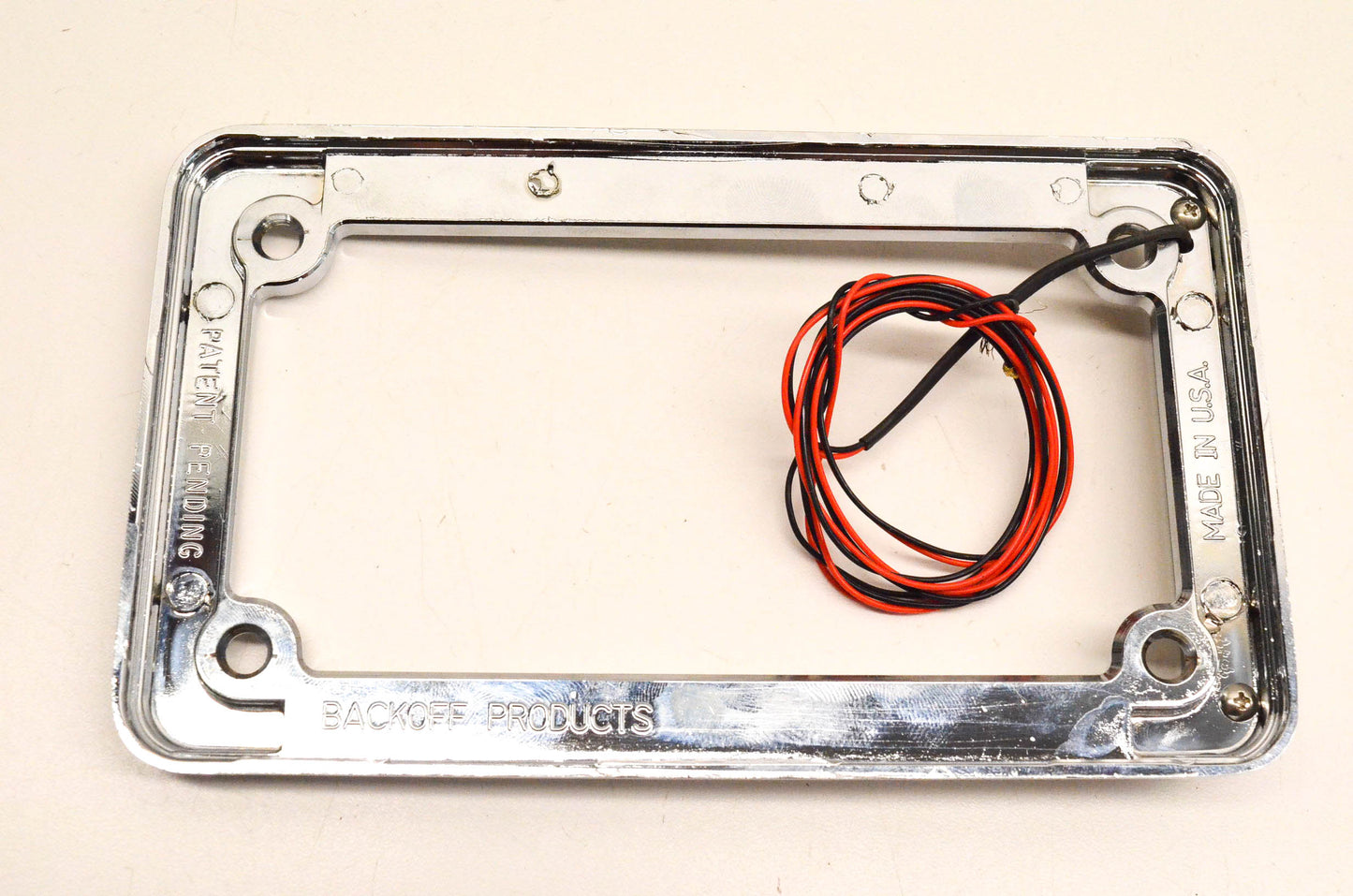 SDC 2001 Standard Classic Single LED Chrome License Plate Frame NOS