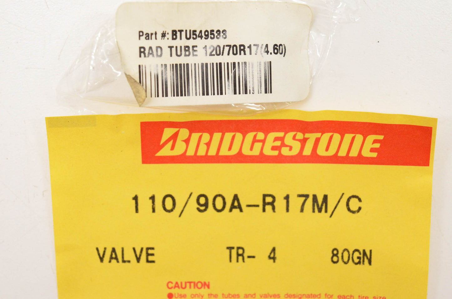 Bridgestone BTU549533 110/90A-R17 M/C 120/70 R17 M/C Tire Inner Tube NOS