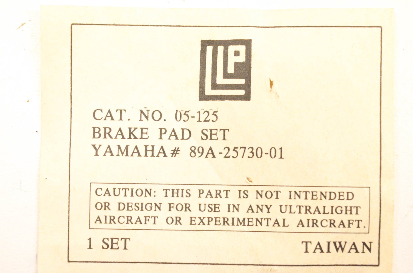 LLP 05-125, 89A-25730-01 Brake Pad NOS
