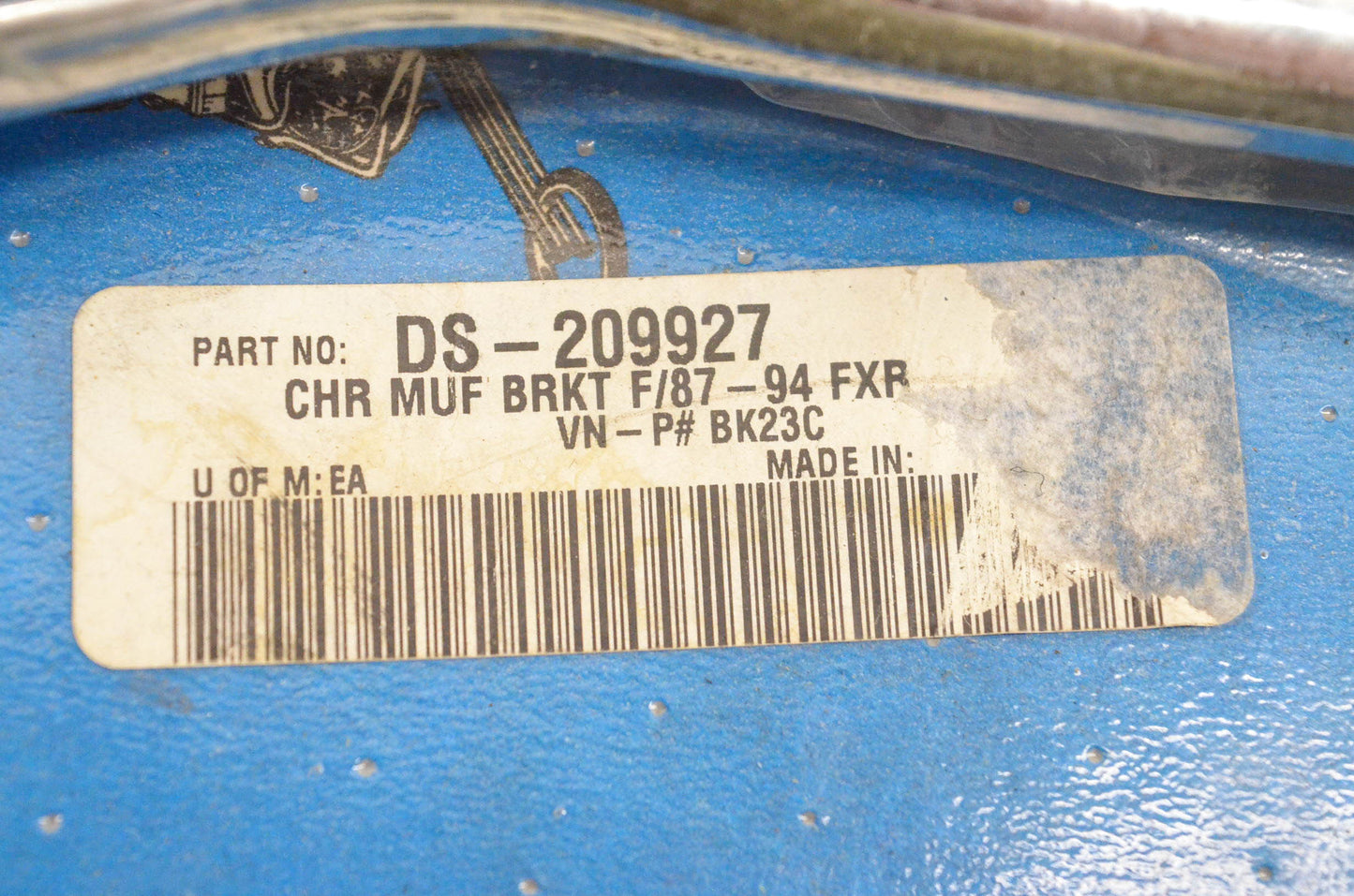 Cycle Shack DS-209927, BK23C Chrome Muffler Bracket NOS