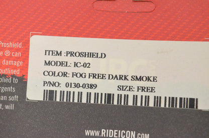 Icon 0130-0389 Proshield Fog Free Dark Smoke NOS