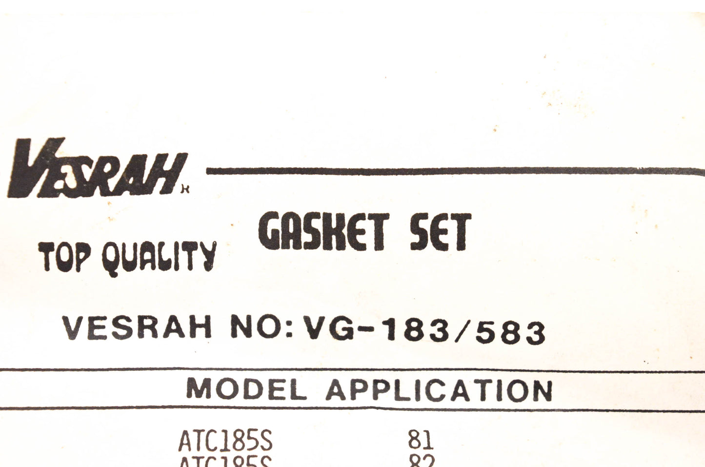 Vesrah VG-183 Gasket Kit NOS
