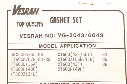 Veshrah VG-2043, VG-6043 Gasket Kit NOS