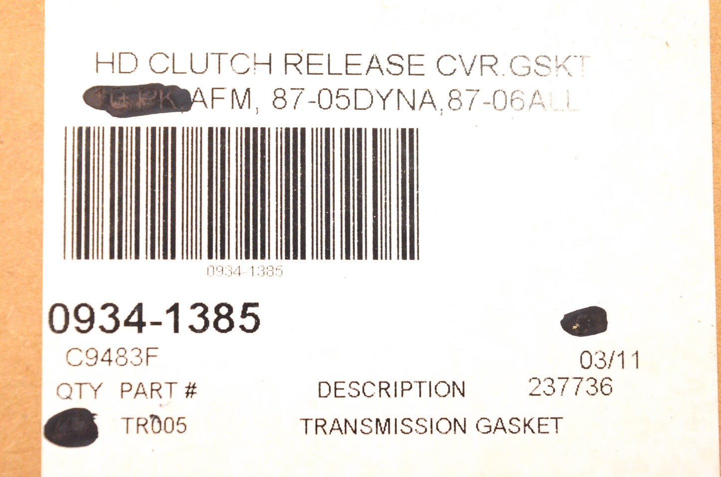 Cometic 0934-1385 Transmission Gasket NOS