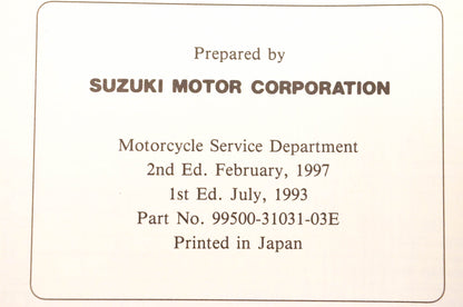 OEM Suzuki 99500-31031-03E DR125SE Service Manual