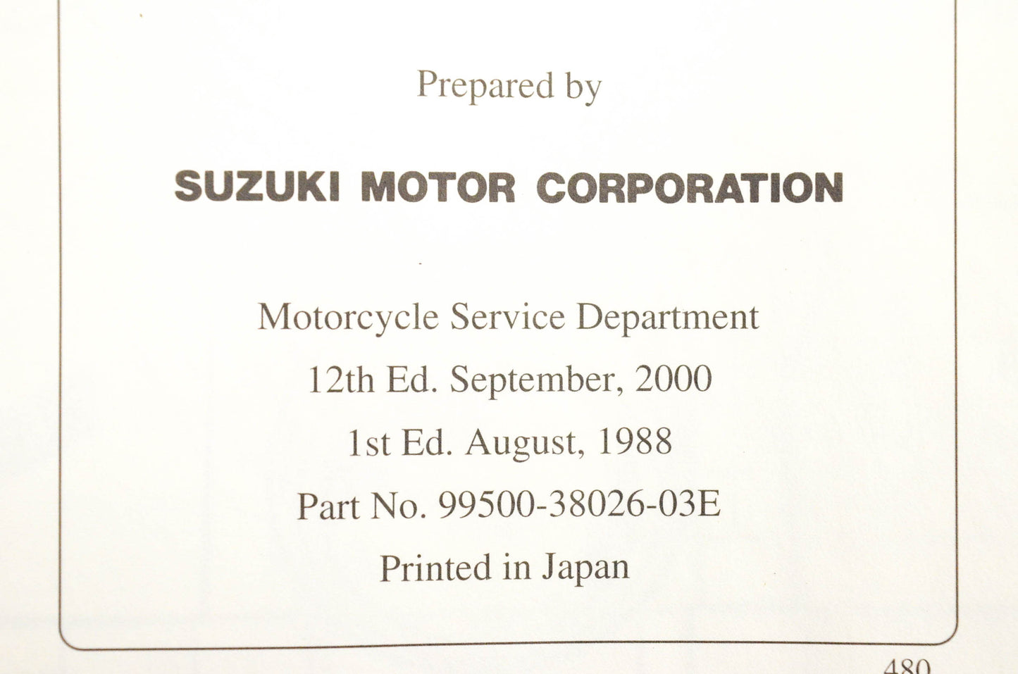 OEM Suzuki 99500-38026-03E VS700GL/750GL/800GL Service Manual