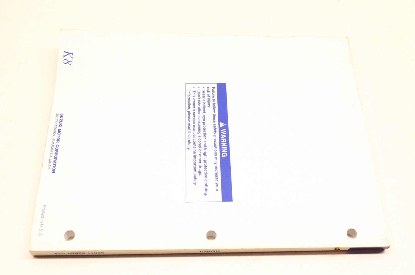 OEM Suzuki 99011-02B83-03A RM85/L Owner's Service Manual