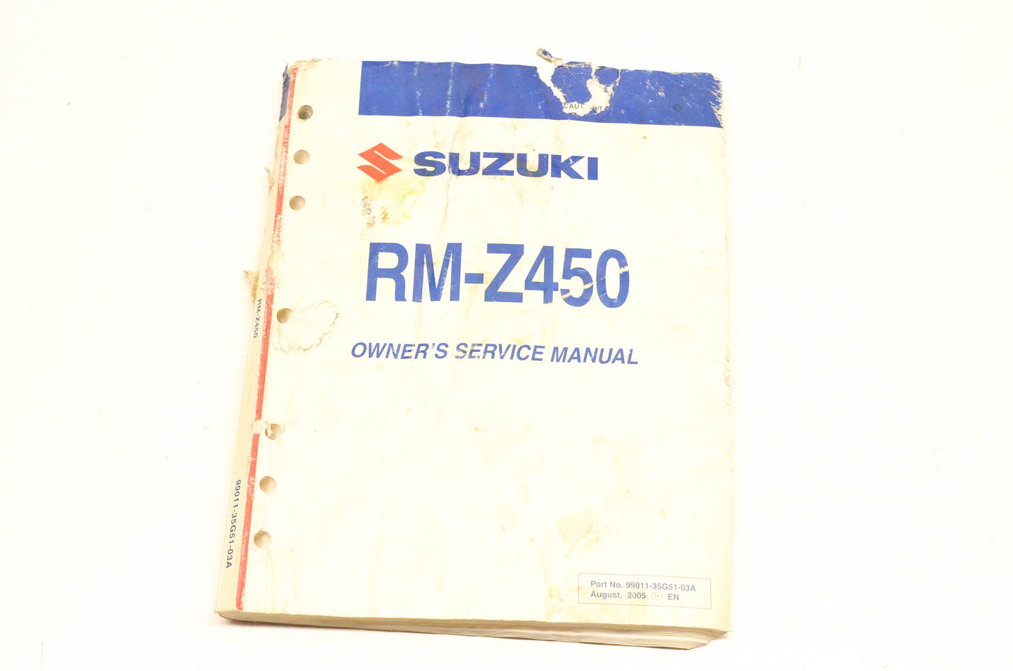 OEM Suzuki 99011-35G51-03A RM-Z450 Owner's Service Manual