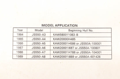 OEM Kawasaki 99924-1075-53 JS550 Jet Ski Watercraft Service Manual Supplement