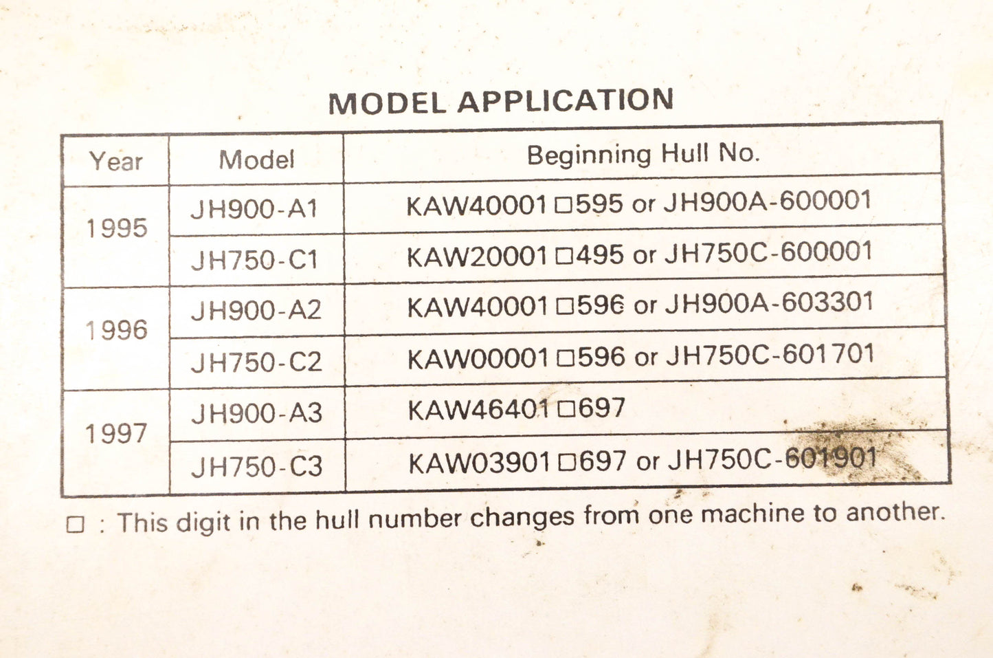 OEM Kawasaki 99924-1188-02 900ZXi/750ZXi Jet Ski Service Manual