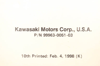 OEM Kawasaki 99963-0051-03 JS550 Jet Ski Watercraft Service Manual