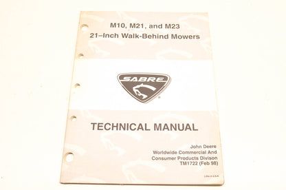 OEM John Deere TM1722 1998 Sabre M10 M21 M23 Mower Technical Manual