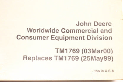 OEM John Deere TM1769 Sabre Lawn Tractor Technical Manual