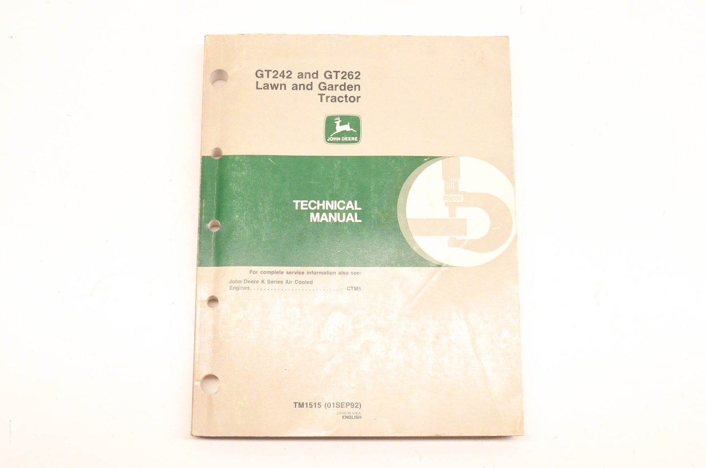 OEM John Deere TM1515 GT242/262 Lawn And Garden Tractor Technical Manual