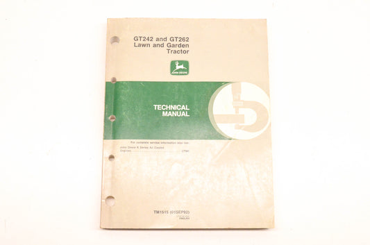 OEM John Deere TM1515 GT242/262 Lawn And Garden Tractor Technical Manual