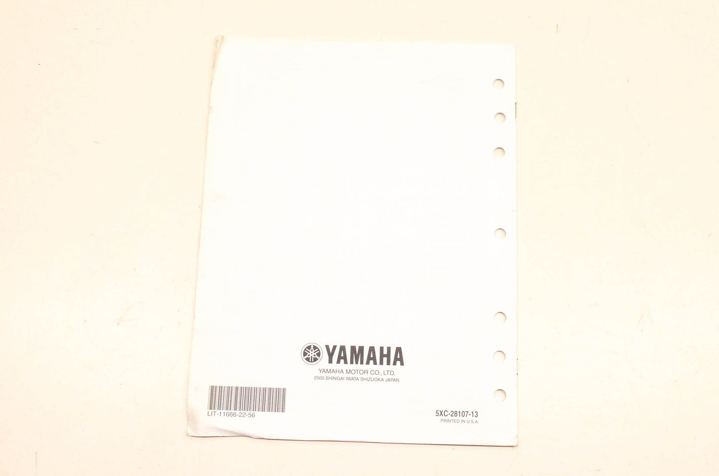 OEM Yamaha LIT-11666-22-56 2009 YZ250FY Assembly Manual