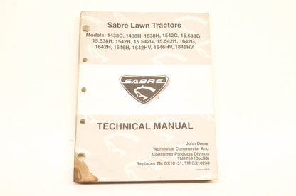OEM John Deere TM1769, TMGX10131, TMGX10238 Sabre Lawn Tractor Technical Manual