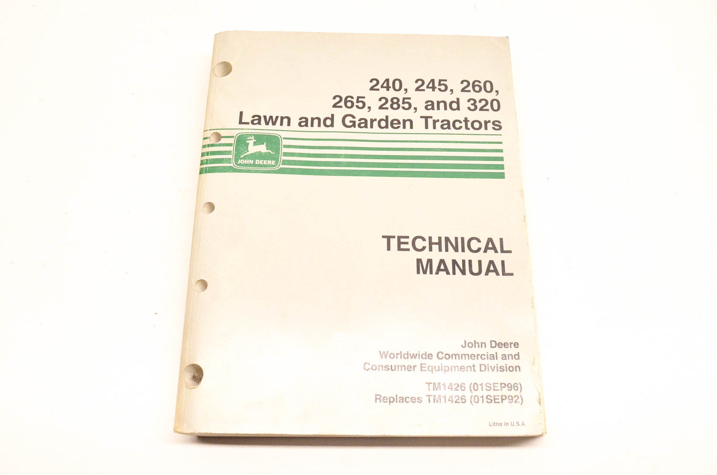 OEM John Deere TM1426 Lawn And Garden Tractor Technical Manual
